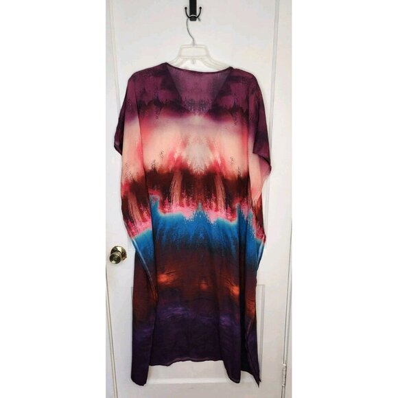 Soft Surroundings Maxi Kaftan Cover Up Dress Women's Size S/M Beaded Sequins - Picture 2 of 5